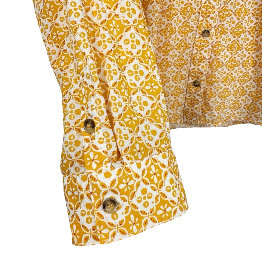 MAEVE Petrin Orange Floral Patterned Button Down Women's Shirt Size 14 - Picture 3 of 9